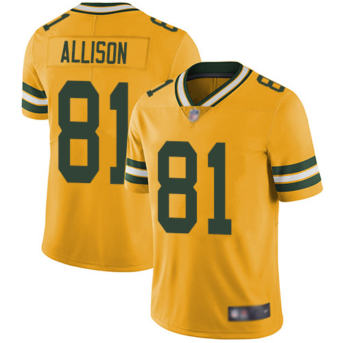 Green Bay Packers Limited Gold Men #81 Allison Geronimo Jersey Nike NFL Rush Vapor Untouchable